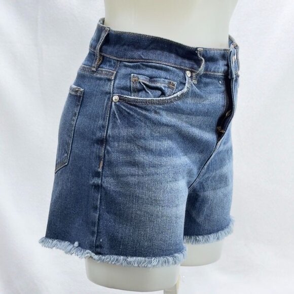 ANN TAYLOR LOFT Women's High-Rise Cotton Stretch Denim Shorts Raw Hem Size 25/0 - Picture 9 of 9